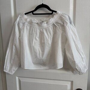 Aritzia Sunday Best White Smocked Blouse – Size XS